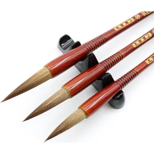 Wooden Writing Brushes Wolf Hair Traditional Chinese Calligraphy Painting Practice Festival Couplets Regular Script Art Supplies