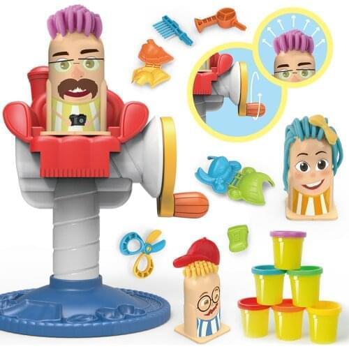 Kids Toy Hairstylist Colorful Clay Toys Modeling Clay Plasticine Tool Toys Creative 3D DIY Design Hairstylist For Children