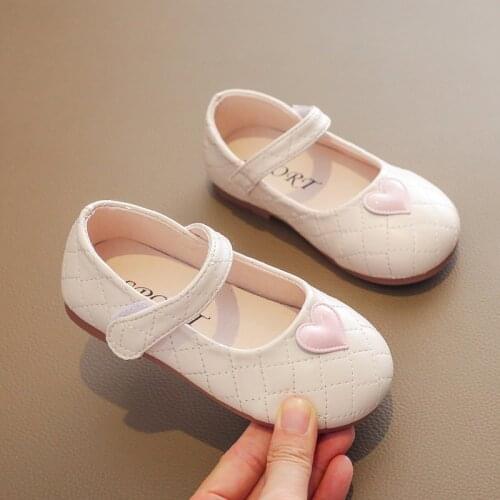 Elegant Girl Shoes For Children Autumn Dresses Autumn Leather Shoes For Toddlers Sneakers Kids Fashion Heart-Shaped 1-6 Years