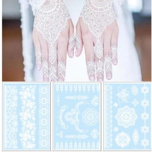 Henna wedding Tattoo Sexy Lace Stocking Arabic Indian Rose Butterfly Bow Flash Wedding Art Paint Body Art On Hand Arm Tattoo