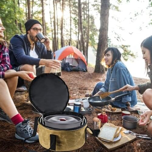 12 Inch Dutch Oven Canvas Organizer Camping Picnic Portable Hand Oven Storage Bags Hold Almost All Dutch Ovens