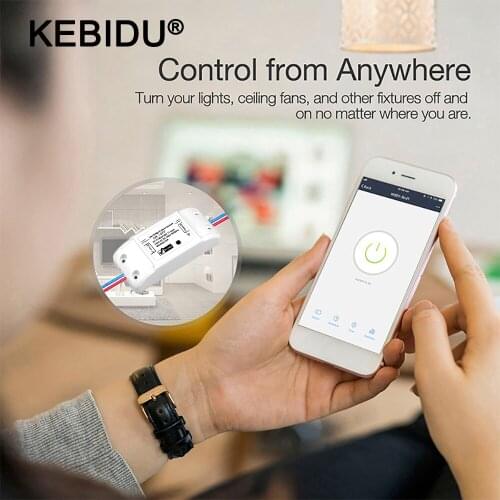 KEBIDU Portable Wireless Remote Control WiFi Intelligent Switch AC90-250V Receiver Smart Home Automation Module Wifi Switcher