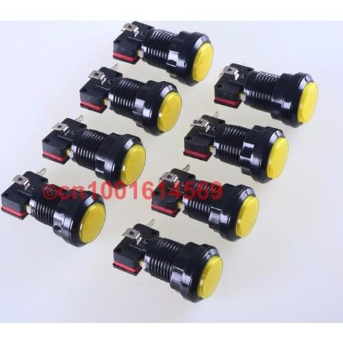 8pcs/lot 30mm Round Arcade Push Button / Arcade Button With Switch , LED Buttons For Arcade Game Machine DIY Arcade Controller