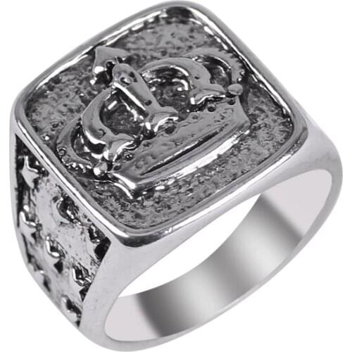 2020 New Gothic Mens Rings Hot Sale Titanium Steel Retro Crown Metal Rings Customizable Mens And Accessories Jewelry Gifts