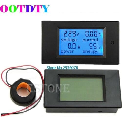 OOTDTY LCD Panel AC Power Meter AC 80-260V 100A 4 in 1 Digital LCD Volt Amp Watt Energy Meter AC Voltmeter Ammeter