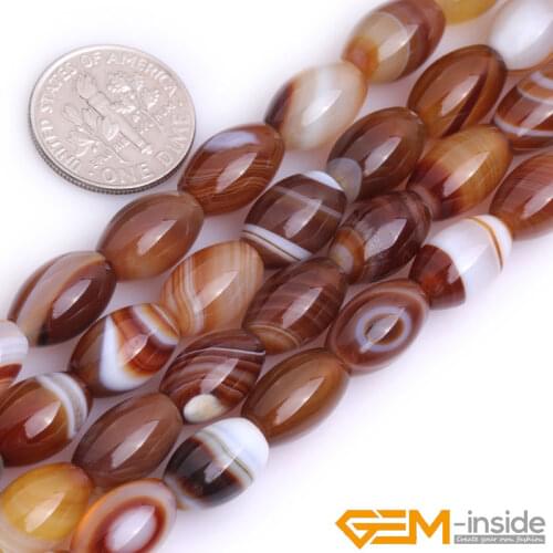 Olivary rice shape botswana agat e beads natural stone beads DIY loose beads for jewelry making bead strand 15" wholesale