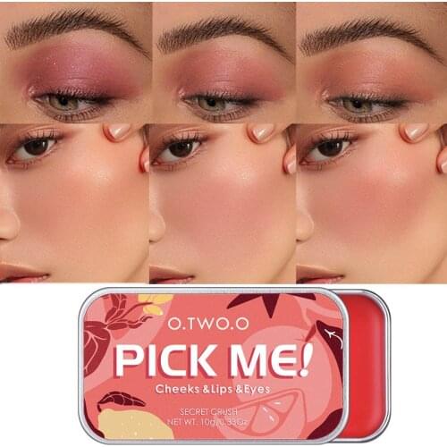 3 In 1 Lipstick Blush Face Makeup Palette Long Lasting Multifunctional Makeup Blush Matte Lip Natural Tint Face Blush 8 Colors
