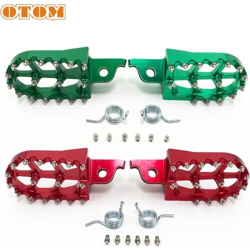 OTOM Motorcycle Front Footpegs Aluminum Pedal Sill Step Footlock Spring Footrest For CR CRF CRFRX CRFL 250 450 Motocross Part