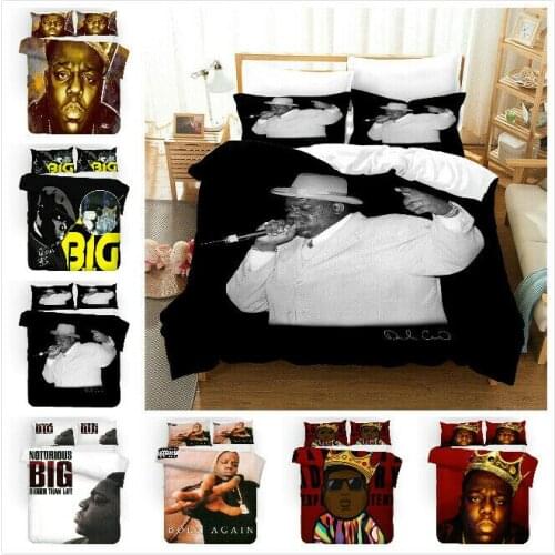 The Notorious B.I.G Home Textile Pillow Case 3D Bed Linen Duvet Covers Comforter Bedding Sets Bed Set Home Decor Bedding