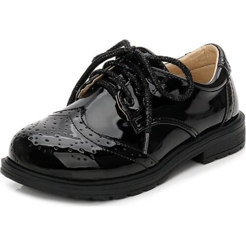 Size 27-43 Spring Teens ChildrenS Dance Shoes Autumn Party Kids School Black Sports Shoes For Boys Patent Leather Sneakers 8 10