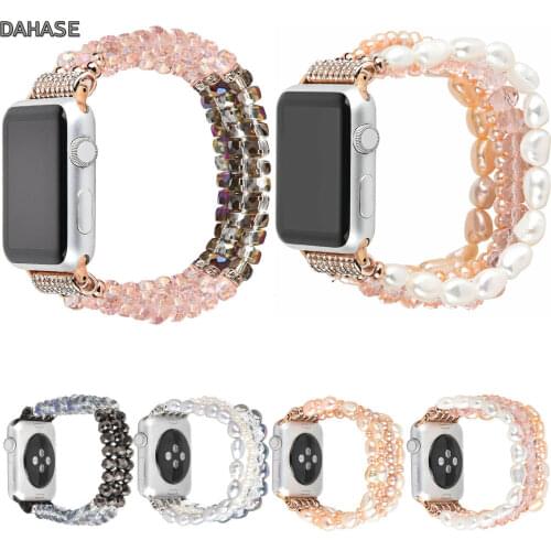 Women Crystal Diamond Pearls Strap For Apple Watch Series 6 5 4 3 2 1 Band Jewelry Bracelet For iWatch 38/40mm 42/44mm Watchband