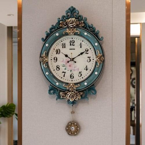 Luxury European Design Wall Clock Nordic Large Fashion Wall Clock Silent Royal Style Horloge Murale Room Decoration BD50WC