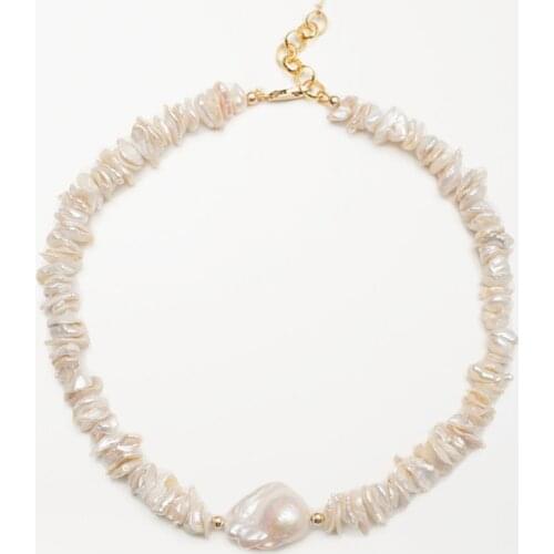 Luxurious natural irregular pearl beaded necklace Fashion unique charm jewelry accessory for women baroque pearl pendant choker