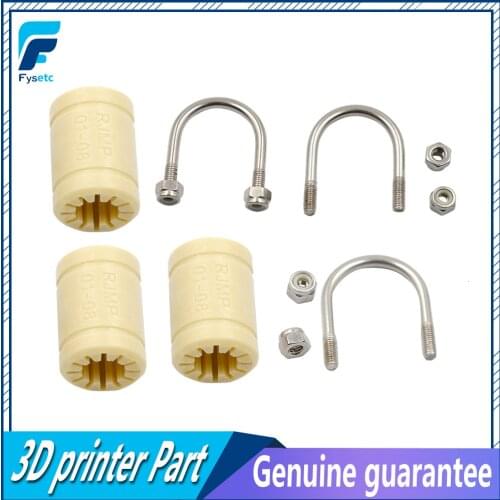 3 Sets Stainless Steel U-bolts +RJMP 01-08 Plastic bearings For Prusa i3 MK2 Prusa Rework Hephestos 3D Printer Upgrade