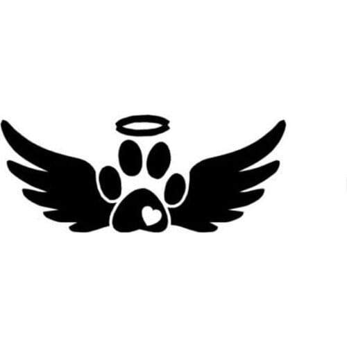 15cm*6cm Angel Wings Dog Paw Vinyl Fashion Car Sticker Decal C5-0028