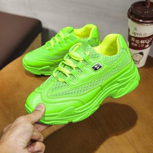 2021 Fashion Chunky Sneakers Women Vulcanize Shoes Bright Candy Color Casual Shoes Women Platform Ladies Sports Shoes