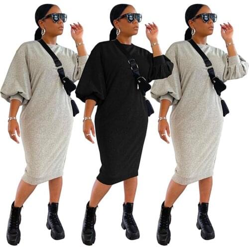 Women Long Dress Solid Full Sleeve O-neck Strechy A-line Maxi Dresses Office Lady Vintage Vestidos Casual Outfit Summer