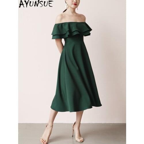 AYUNSUE High Quality Korean Summer Dress Female White Bridesmaid Dresses for Women Elegant Midi Dress 2021 Vestido De Mujer