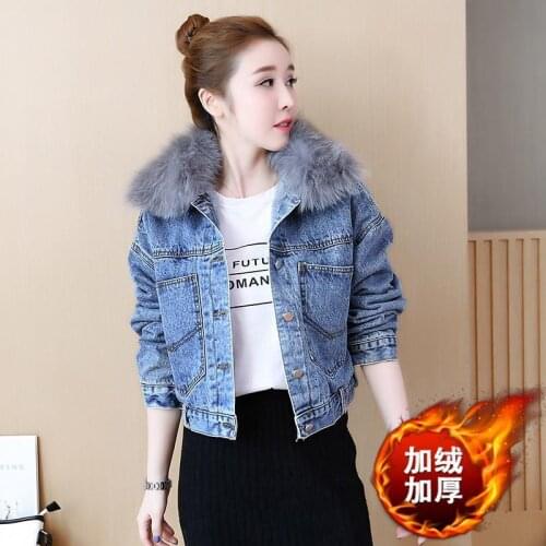Winter Denim Jacket Women Clothes 2020 Korean Padded Warm Parka Ladies Rivet Wool Liner Thick Casaco Feminino Hiver