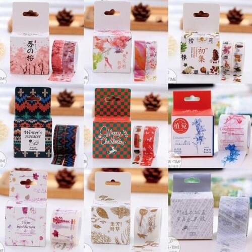 1boxes/lot [2pcs/box] Japan Colorful 8 series paper Masking Tape/3M Long/zakka DIY adhesive tape tools/Stationery