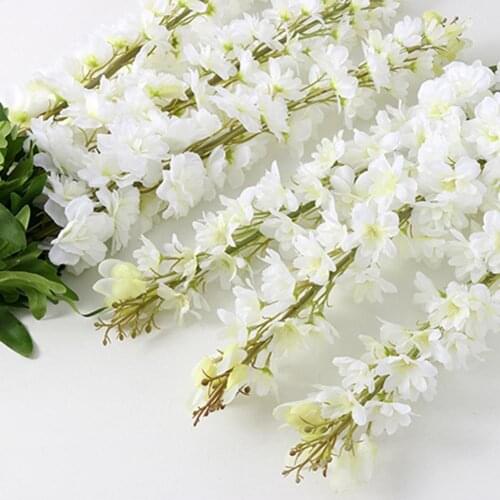 1Pc Artificial Flower Natural Home Decor Lightweight Branch Leaf Fake Delphinium Flower for Wedding