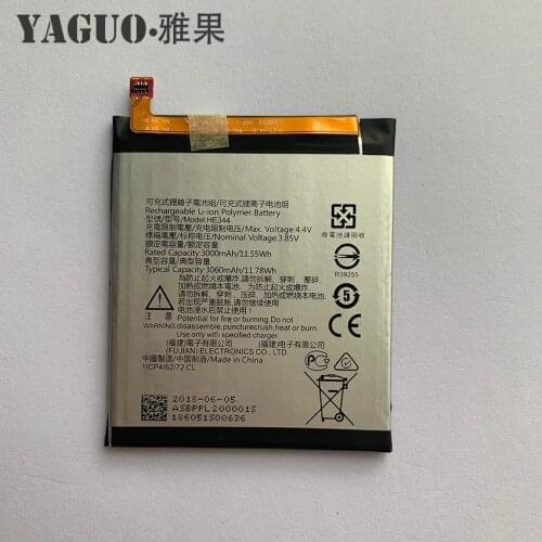 100% New Original HE344 HE345 HE353 3060mAh Battery HE 345 For Nokia 6 2nd Gen 2018 For Nokia 6.1 Batteries Bateria