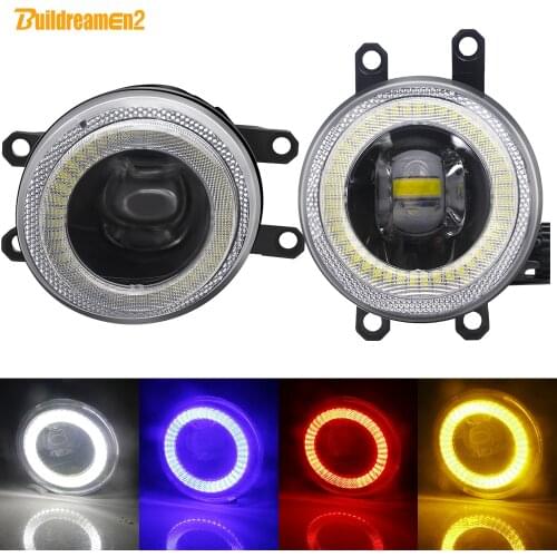 2 Pieces Angel Eye Fog Light 30W 8000LM Car LED Fog Lamp DRL For Toyota Hilux Corolla Fortuner Matrix IQ Aygo Yaris Verso Estima