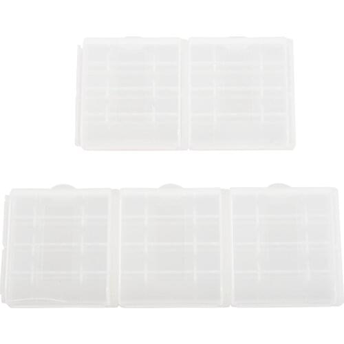 5x New Clear Plastic Battery Box Storage Case Cover Holder For AA AAA Batteries