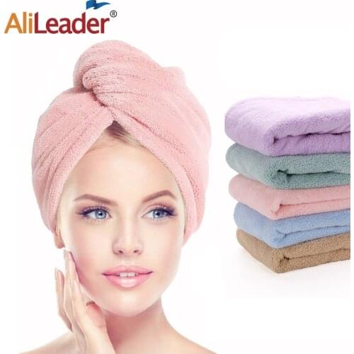 Alileader Cheap Bath Towel Hair Salon Towels With Free Shipping 1/3/5Pcs Quick Dry Hair Hat Cap Turban Head Wrap Bathing Tools