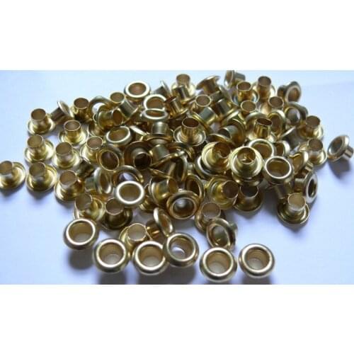 Free Shipping 1000 x 4mm Gold Plating Color Eyelets with Washers in Various Colours for Garments - (Size No: 200 - 4mm) EE-03