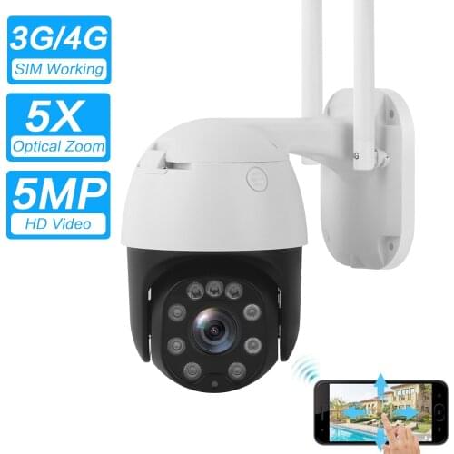 3G 4G SIM Card IP Camera 1080P 5MP 2MP Wireless 4G Wifi Security Camera Zoom PTZ Waterproof P2P Outdoor Home Security CCTV Surve