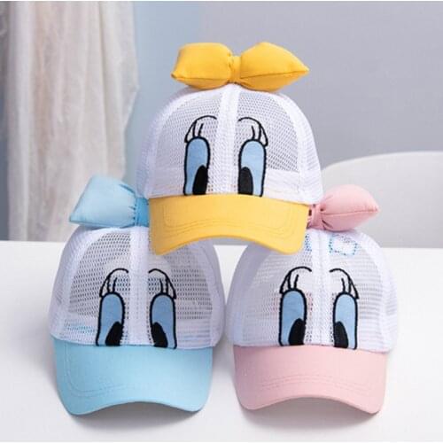 Cute Kids Girls Baseball Cap Casual Brand Adjustable Kids Mesh Hat Snapback Bone Baby Princess Visor Caps