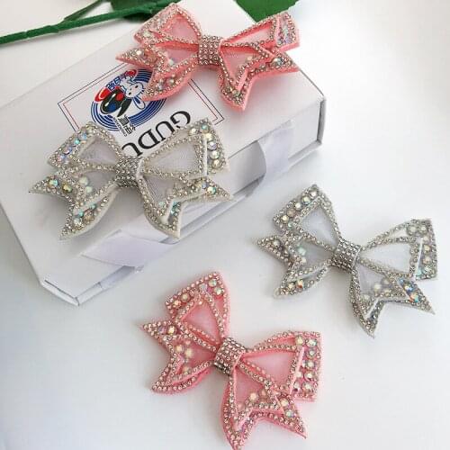 1 Piece 8.5X6cm DIY Mesh Yarn Bow Shoe Buckle Handmade Rhinestone ChildrenS Shoes Flower Ladies Shoes Accessories Material