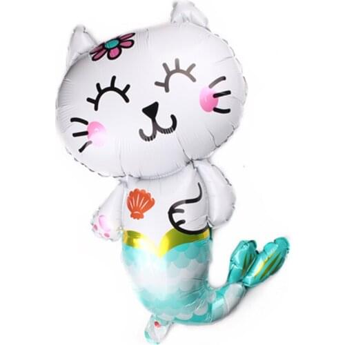 Cat Mermaid Foil Balloons Cartoon Animal Balloon Birthday Party Decoration Globos Kid Toy Helium Baby Show