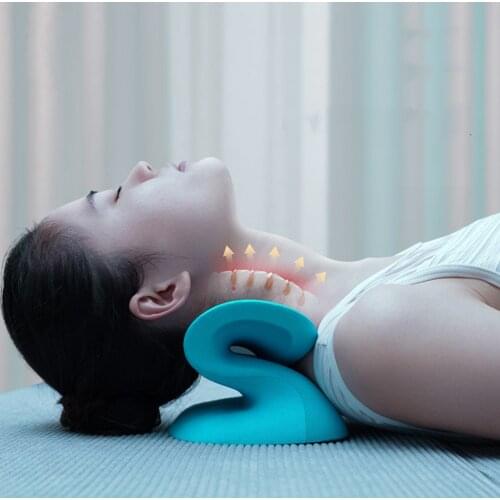 Neck Shoulder Relaxer Pain Ease Cervical Traction Device Neck Massage Pillow Cushion Neck Stretcher Muscle Relax Relaxation