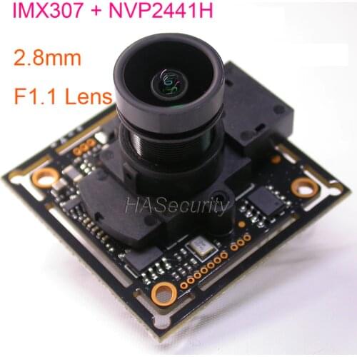 F1.1 / 2.8mm Lens AHD-H (1080P) / CVBS(D1) 1/2.8" STARVIS IMX307 CMOS + NVP2441 CCTV camera module PCB board +OSD cable +IRC