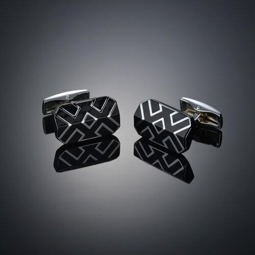 French Men Shirt Cufflink Black Cuffs link Button Male High Quality Luxury Wedding Formal Business Fashion Cufflinks Groom Party