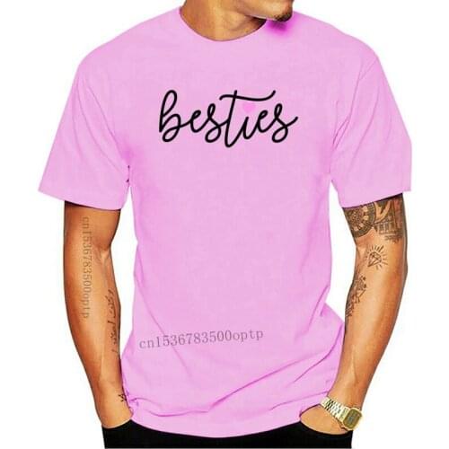 Besties Friends T Shirt Tumblr Bff Matching Hearts Set Girls Christmas Unisex Cool Casual pride t shirt men Unisex New Fashion