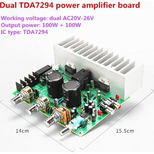 Finished TDA7294 Audio Amplifier Board 100W*2 Two Channel Speaker Protection Power Amplifier Board Sound System Speaker 20V-26V