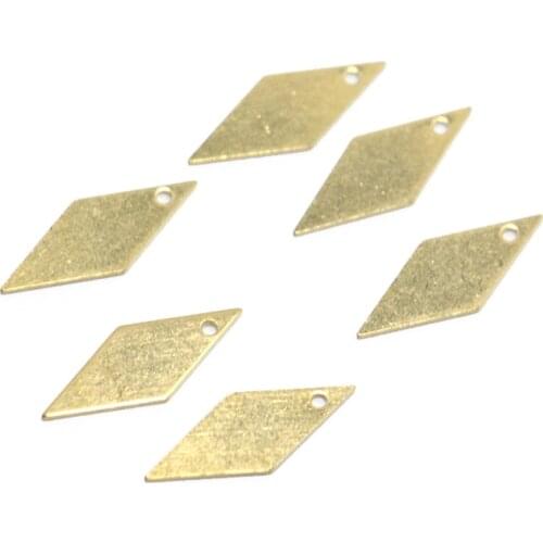 Single hole brass three-dimensional geometric rhombus 7.5*18.3mm necklace pendant diy bracelet earrings pendant jewelry handmade