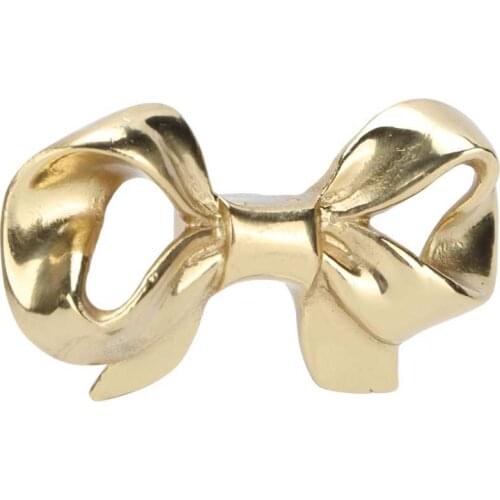 Garment bags for Garment Bead Furniture Handle Nordic Light Luxury Brass Hand‑Made Single Hole Bow‑Knot Pulls for