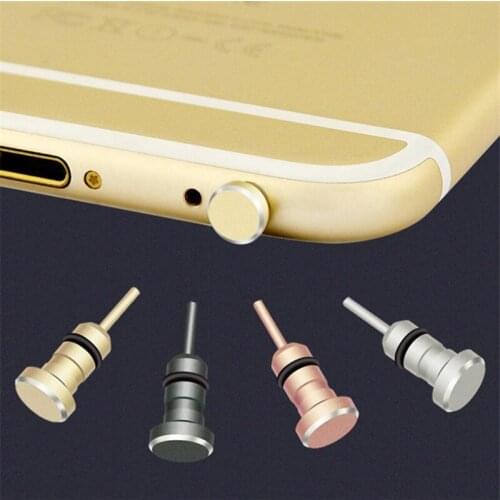 Metal Phone 2-in-1 Sim Card Tray Eject Pin Tool 3.5mm Earphone Jack Plug Dust Plug Dust Cap For IPhone Samsung Huawei Xiaomi