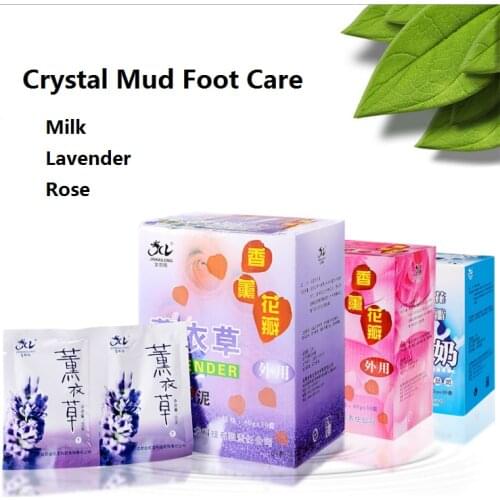 Milk lavender rose Crystal Mud clay Foot Care Pedicure Moisturize Whitening Anti-Fatigue Scrub Skin foot SPA Massage
