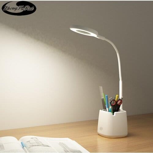 Table lamp for study LED small table lamp pen holder eye protection rechargeable bedside writing dormitory USB desk lamp led