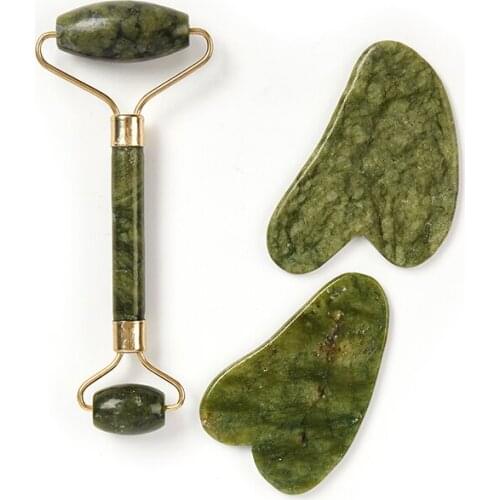 1pcs Jade Massagers For Face Body Guasha Scraper Slimming Skin Care Lift Beauty Facial Roller Set Natural Gouache Stone Massage