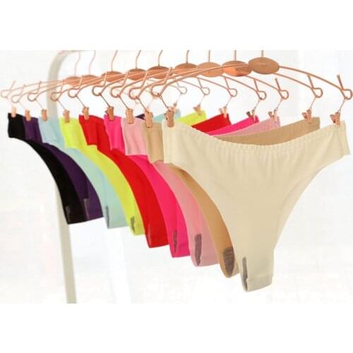 Invisible Seamless Underwear Women Panties ThongsNylon Spandex Crotch Thong Tanga Braga Panty Ropa Interior Mujer Calcinha P01