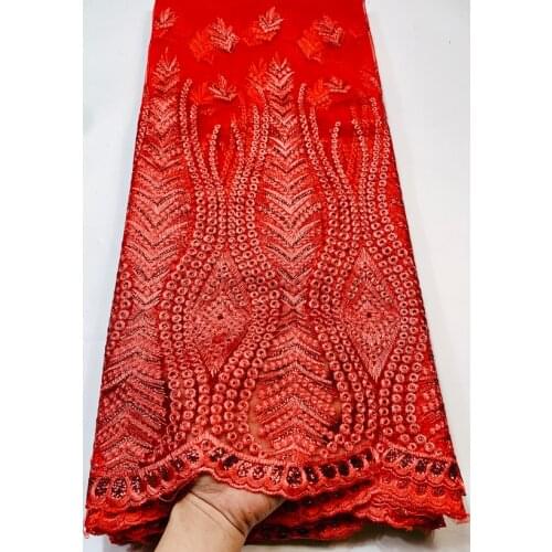 Latest African Lace Fabric 2021 High Quality African French Net Laces With Sequins Embroidery Tulle Lace For Dresses YGY004