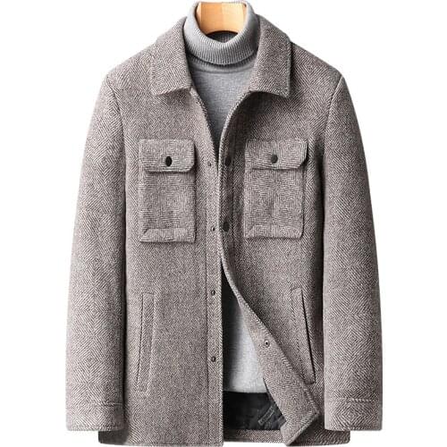 New Arrival Fashion High Quality Autumn And Winter Men Wool Jacket Tweed Youth Woolen Jackets Coats Plus Size M L XL 2XL 3XL 4XL