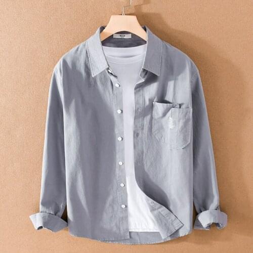 2021 New Suehaiwes brand cotton long sleeve shirts men casual Italy solid shirt for men fashion top mens camisa chemise