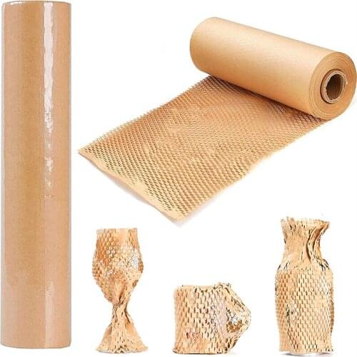 Kraft Wrapping Paper Honeycomb Cushioning Wrap Roll Material Wedding Birthday Party Packaging Paper wedding favors Compostable
